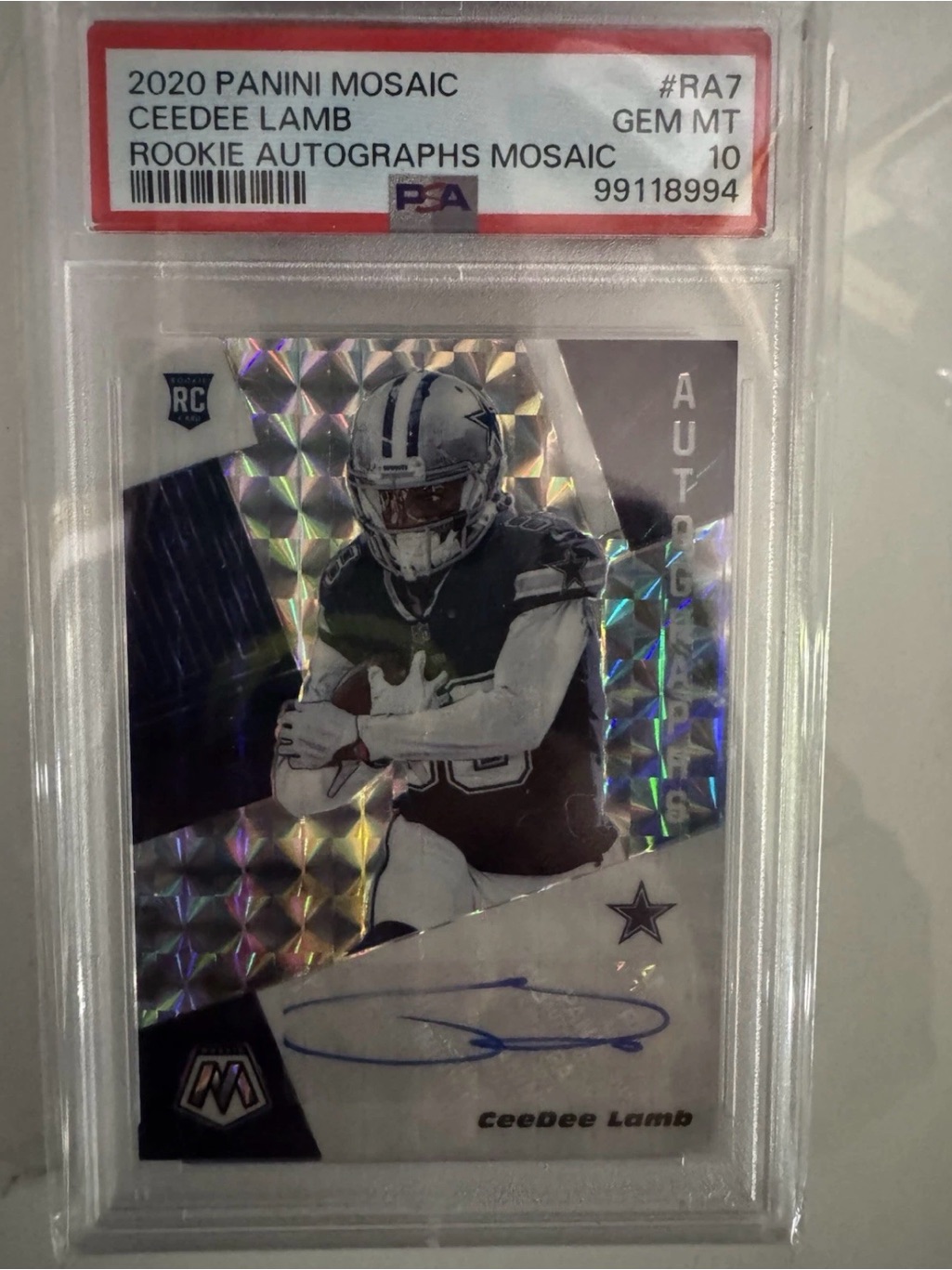 Ceedee Lamb 2020 Silver Mosaic Rookie Autograph Auto Psa 10 Gem Rc Cowboys